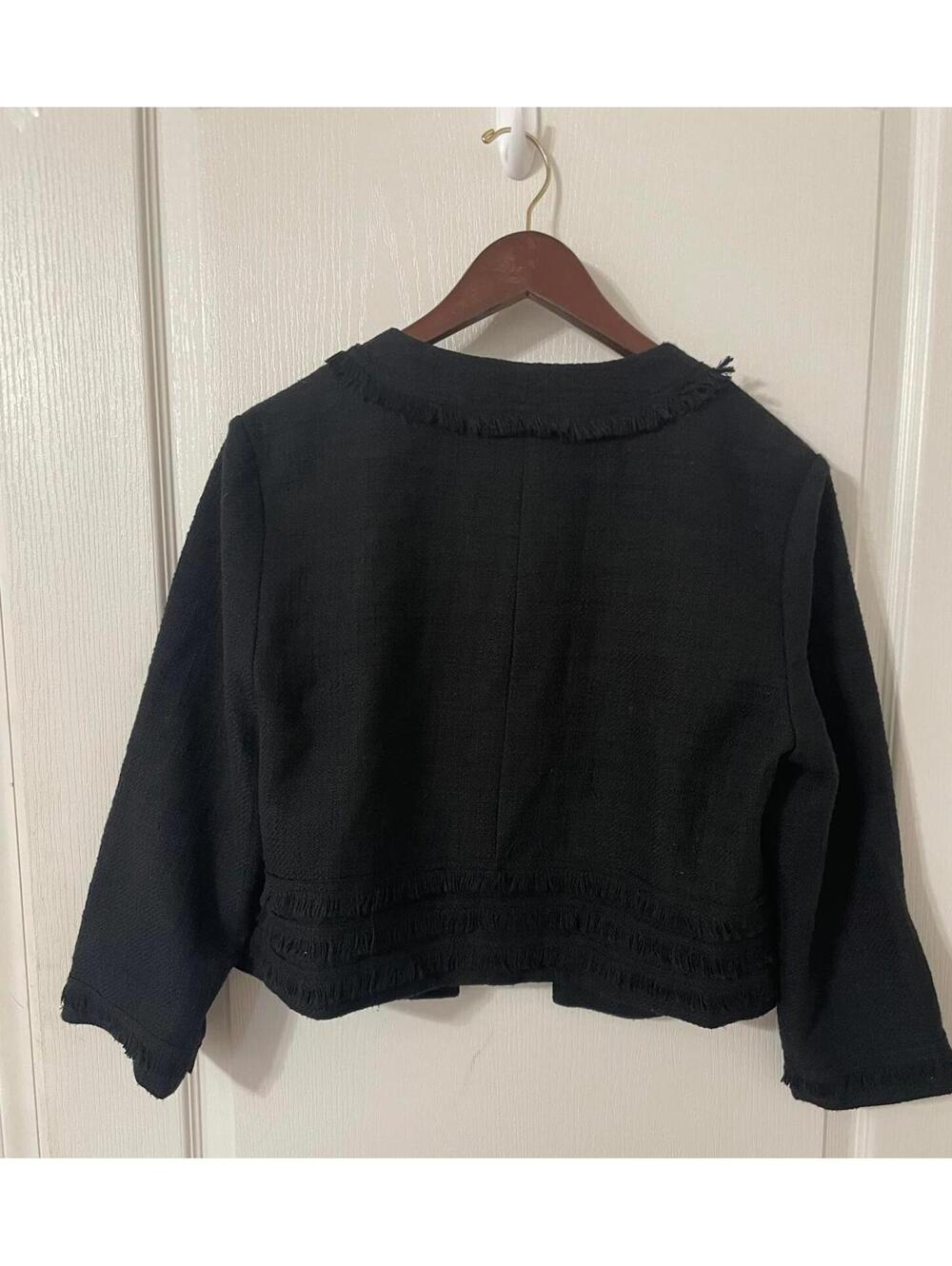Karl Lagerfeld Paris black Chanel style jacket Size Large - Picture 2 of 6